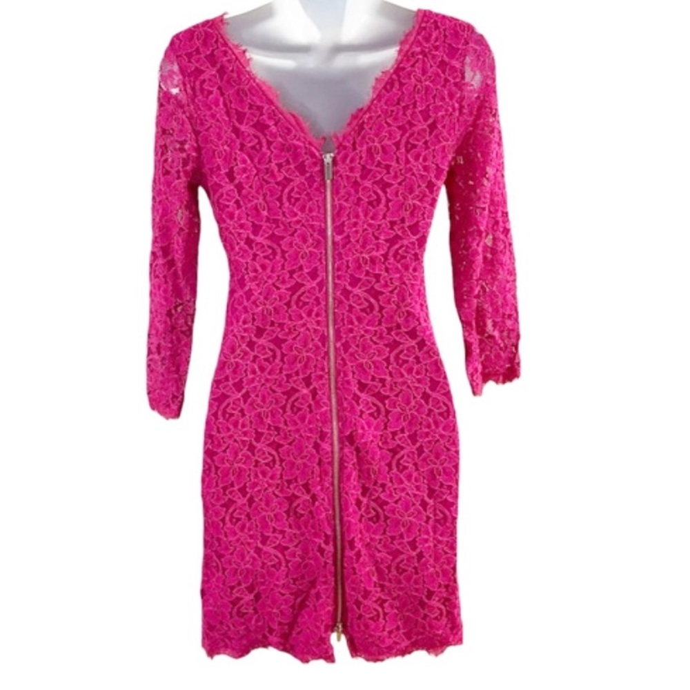 Diane Von Furstenberg Zarita Lace Mini Dress Size 6 - Picture 4 of 14